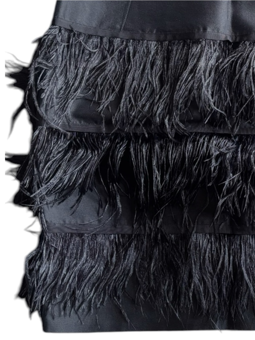 Carolina Herrera Silk Ostrich Feather Tiered Mini Skirt - Picture 5 of 13
